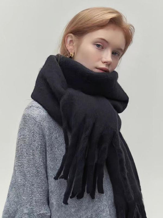 Women's Wool-like Autumn And Winter Solid Color Comfortable Scarf High Quality