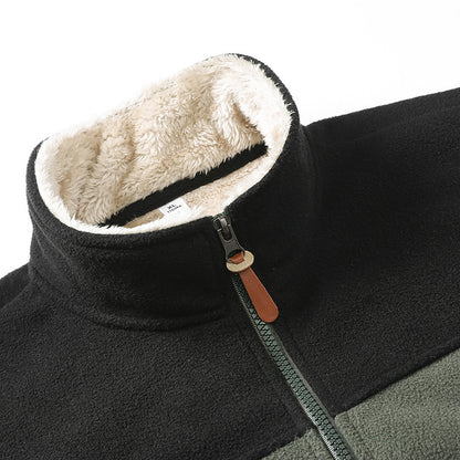 Polar Fleece Jacket Warm Thick Stand-up Collar Cardigan Coat