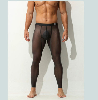 Men's Ultra-Thin Sexy Ice Silk Leggings