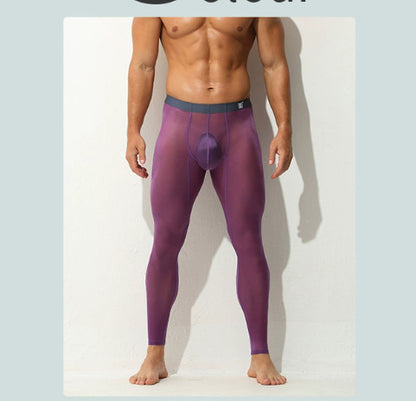 Men's Ultra-Thin Sexy Ice Silk Leggings