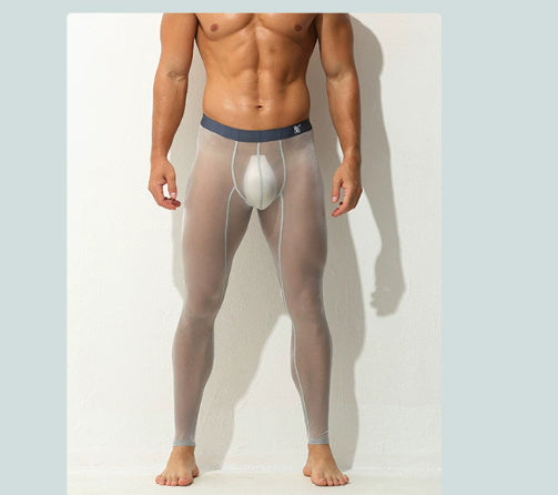 Men's Ultra-Thin Sexy Ice Silk Leggings