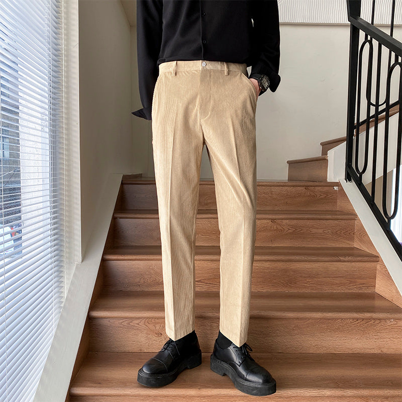 Non-ironing All-matching Lightly Mature Boys Straight-leg Pants Trousers