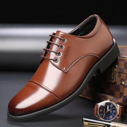 Men's Three-joint Height Increasing Insole Genuine Leather Shoes