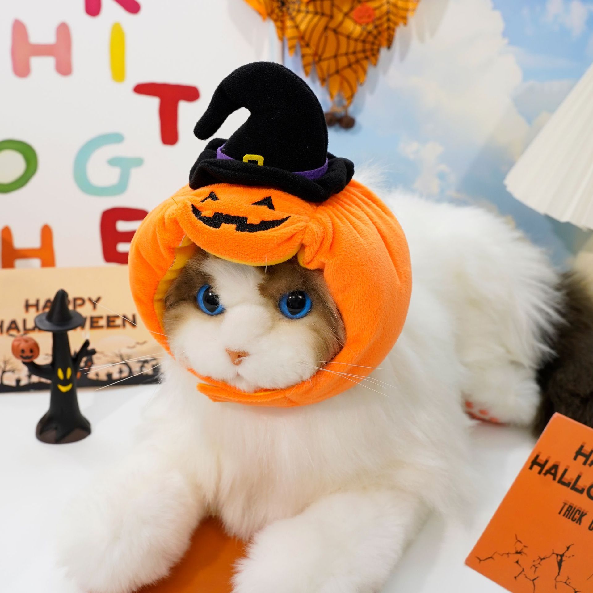 Halloween Pumpkin Dog Costume – Funny Pet Outfit with Hat for Small & Medium Dogs | Cute Pumpkin Design for Halloween Party & Photoshoot | Soft Comfortable Pet Clothing