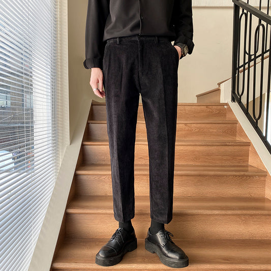 Non-ironing All-matching Lightly Mature Boys Straight-leg Pants Trousers